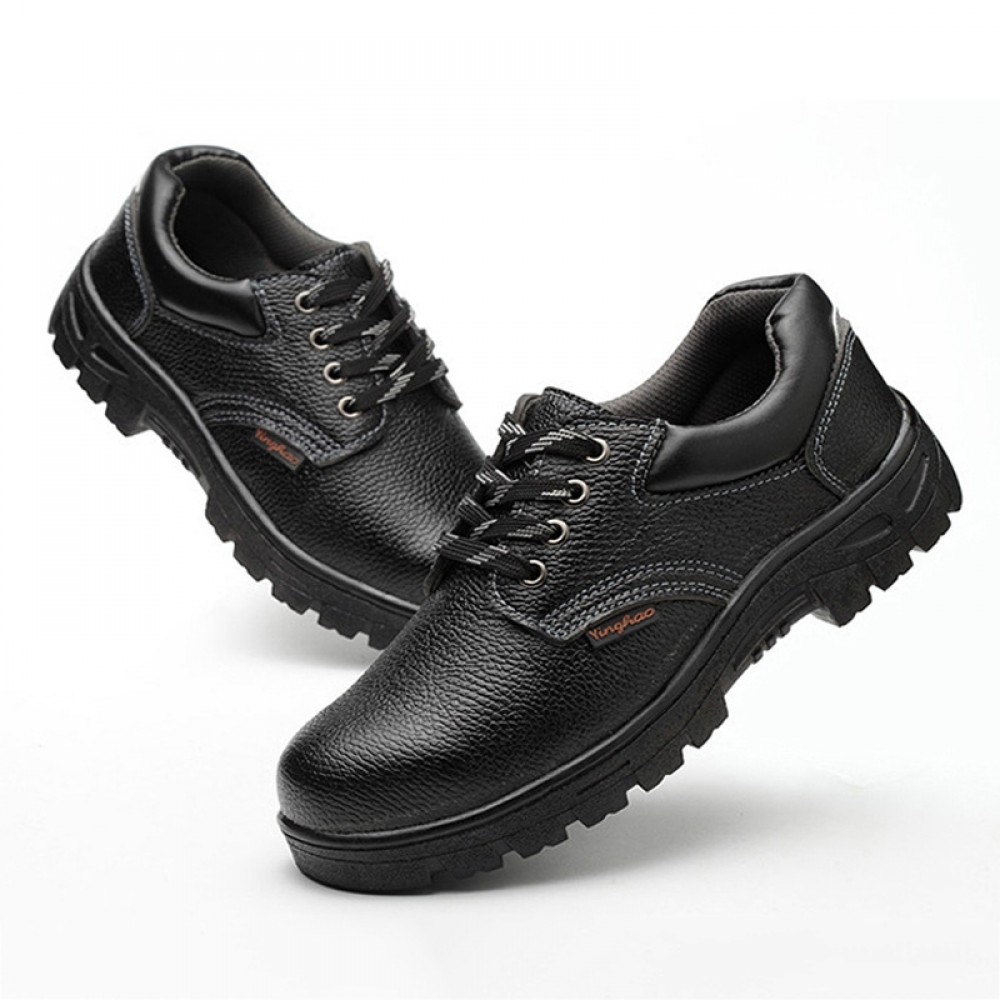 Waterproof Leather Anti-Smashing Steel Toe Anti-Slip Work Safety Shoes ...