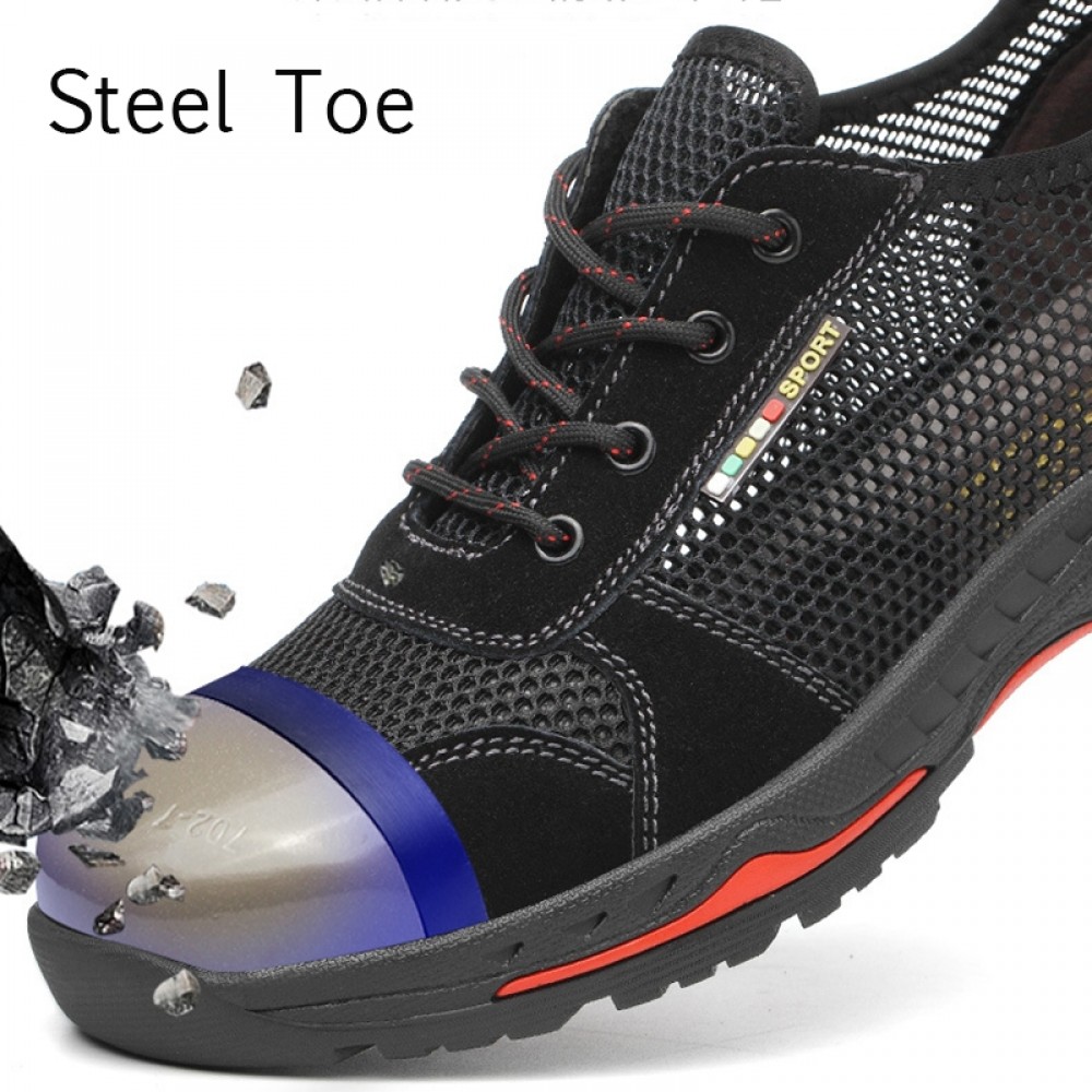 Summer Mesh Hole Safety Work Shoes Deodorant Lightweight Steel Toe ...