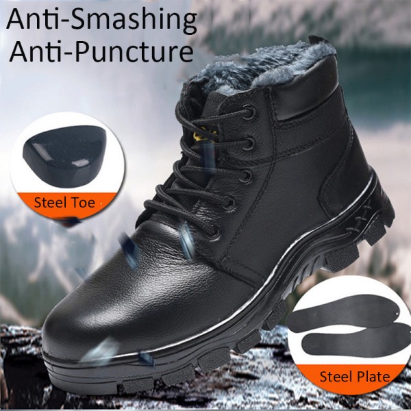 Slip Resistant Fleece Warm Lining Puncture Proof Anti-Smashing Steel ...